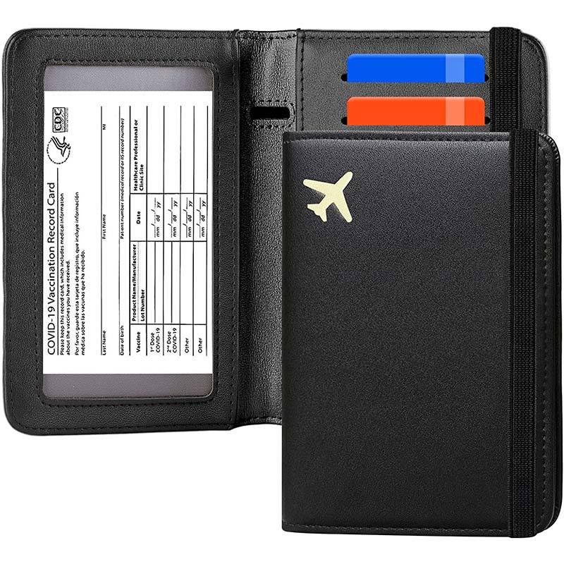 Tarjetero personalizado para pasaporte de viaje, funda para billetera, organizador de documentos con bloqueo rfid para hombres y mujeres