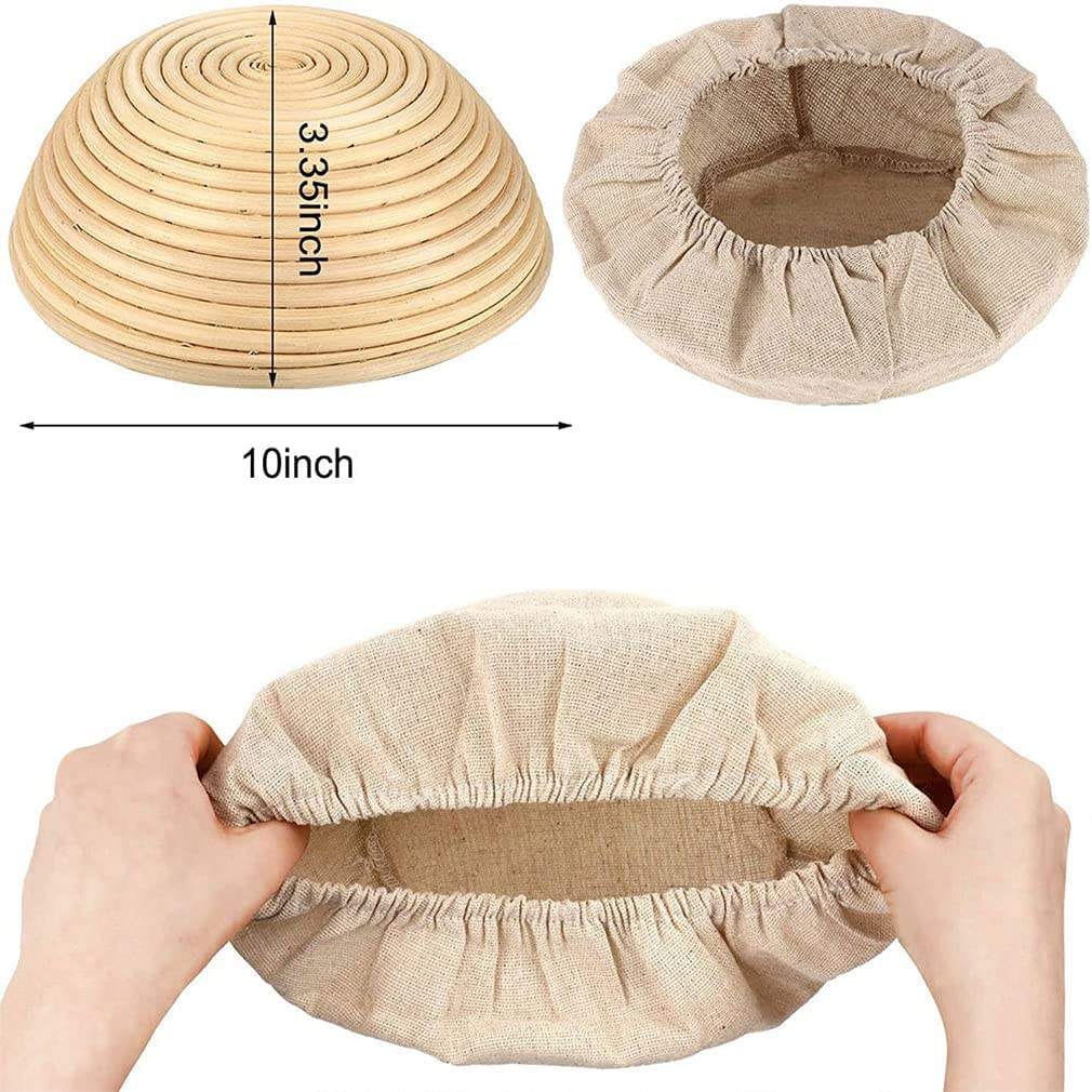 Venta al por mayor, cubierta de cuenco reutilizable para prueba de pan redondo de algodón, cubierta de cesta para hornear para platos