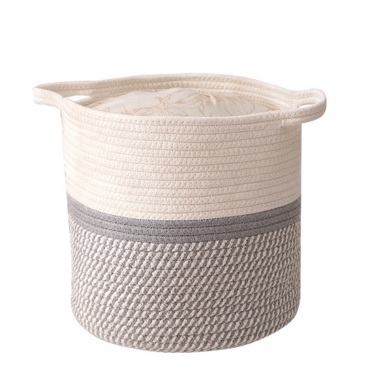 Ropa portátil, juguete, manta de lavandería, cesta de almacenamiento de algodón, cesta de almacenamiento de cuerda de algodón ecológica