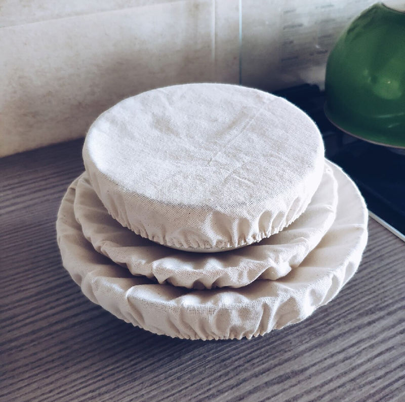 Cubierta de vidrio para utensilios, cazuela esmaltada, cubierta de cuenco de tela de algodón orgánico, cubiertas de almacenamiento de alimentos lavables eding elásticas