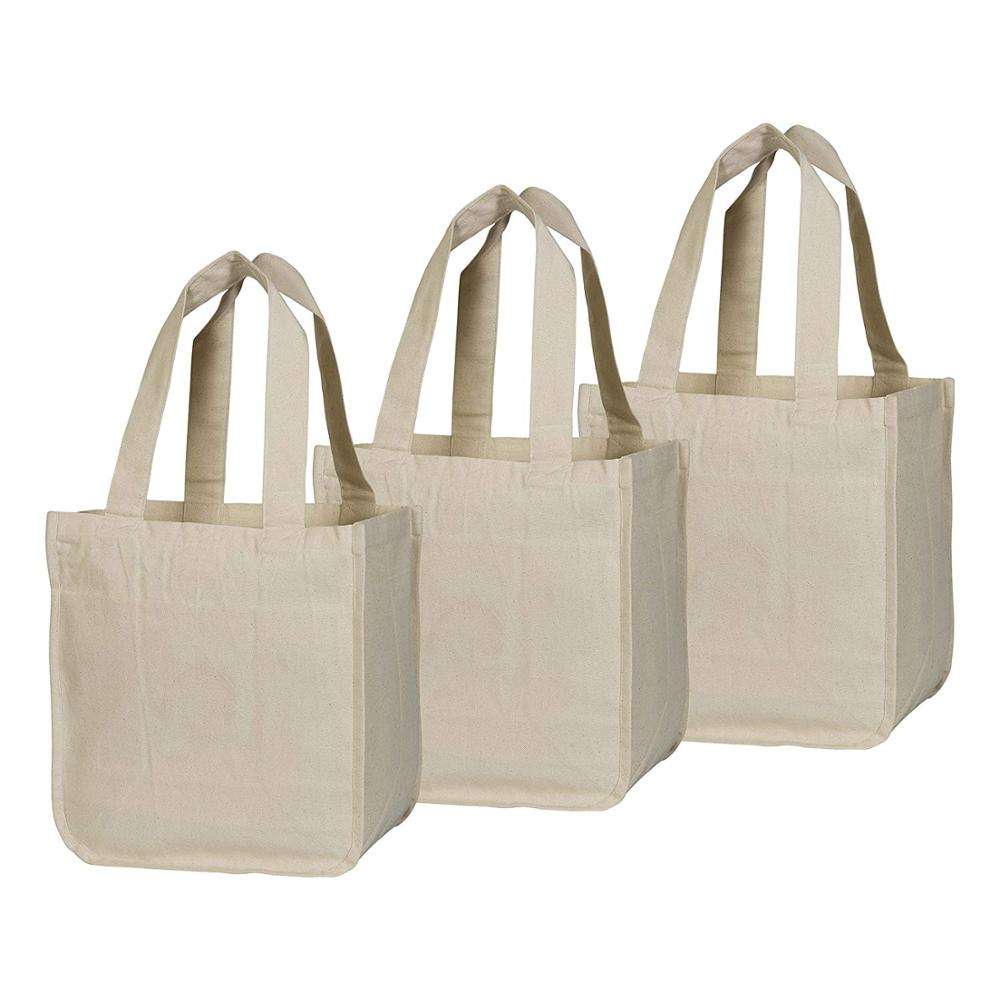 Bolsas de compras de lona personalizadas Bolsas de compras de tela Bolsas de compras reutilizables Bolsas ecológicas lavables de algodón orgánico
