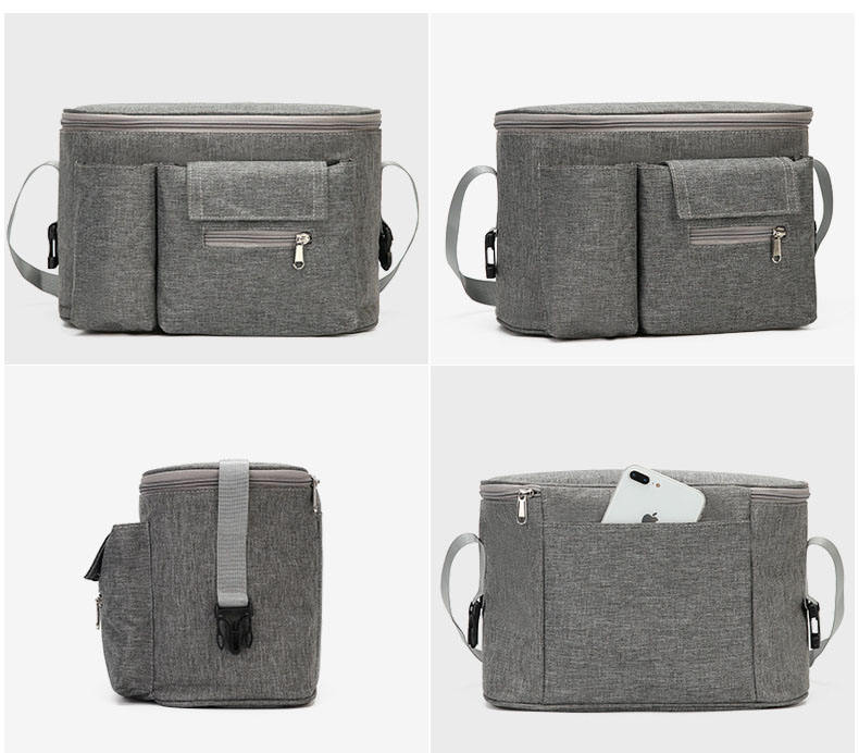 Bolsa de pañales colgante portátil universal para cochecito de gran capacidad, soporte para biberón, bolsa organizadora, cochecito para mamás inteligentes