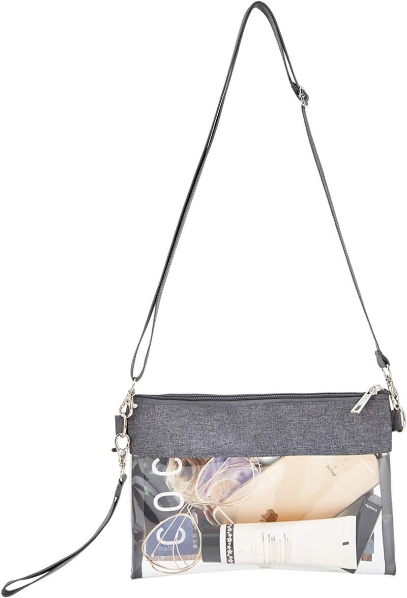 Bolso transparente aprobado por el estadio Bolsos cruzados transparentes para mujeres y hombres Bolso mensajero transparente Bolso para teléfono