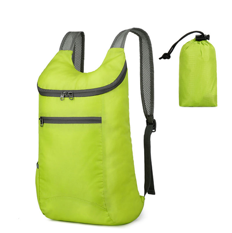 Mochila informal plegable para compras de viajes al aire libre, mochila deportiva plegable con logotipo personalizado, mochila 210d, mochilas ligeras