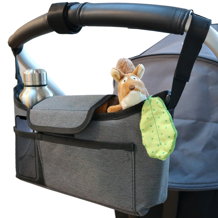 Organizador multifuncional para cochecito con portavasos térmico, accesorios para cochecito de bebé, bolsa de almacenamiento para botella, pañal de juguete