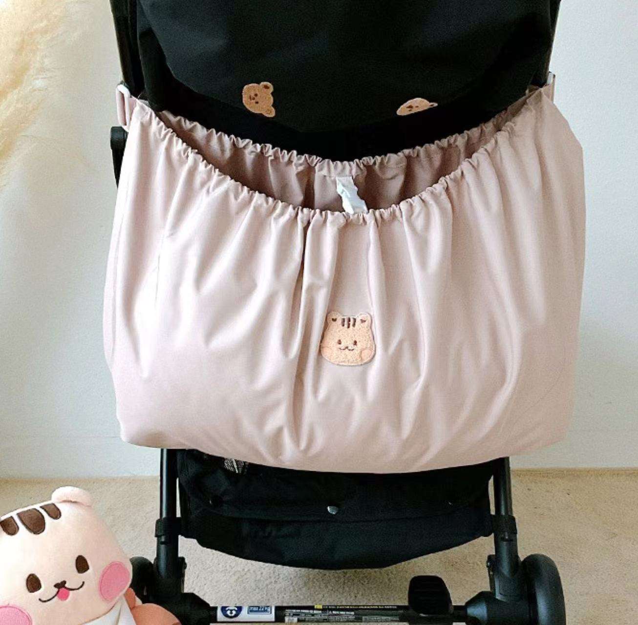 Bolsa colgante de gran tamaño de Corea para mamá, bolsa organizadora de pañales para cochecito de bebé, bolsa de almacenamiento para cochecito de bebé al aire libre