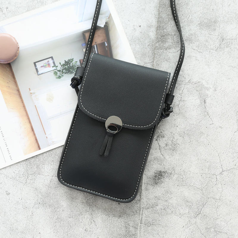 Bolso cruzado pequeño para teléfono para mujer, bolsos de hombro de cuero para teléfono móvil, billetera de cuello de diseñador de viaje a la moda