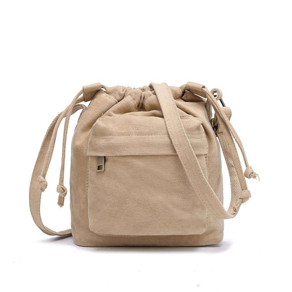 Bolso bandolera de lona para mujer a la moda, bolso con cordón de lujo de alta calidad, bolso de hombro para mujer