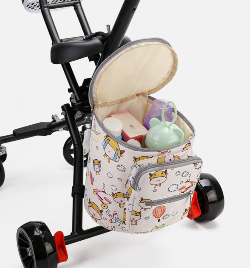 Bolsa de cochecito de diseño multibolsillo para bebé, organizador de cochecito de bebé inteligente para mamá, bolsa de almacenamiento con portavasos
