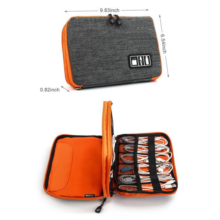 Bolsa organizadora de cables para accesorios electrónicos, bolsa impermeable para almacenamiento de cables de viaje