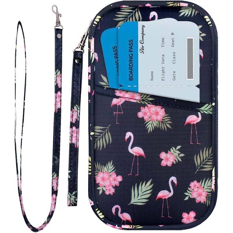 Cartera para pasaporte familiar RFID, resistente al agua, impresión personalizada por sublimación, organizador de documentos de viaje de nailon, bolso de mano para tarjetas de crédito