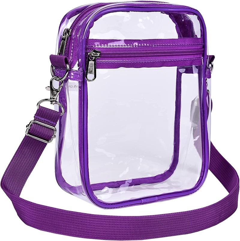 Venta caliente Clear Crossbody Messenger Shoulder Bag Clear Pvc Messenger Bag para trabajo y viajes de negocios