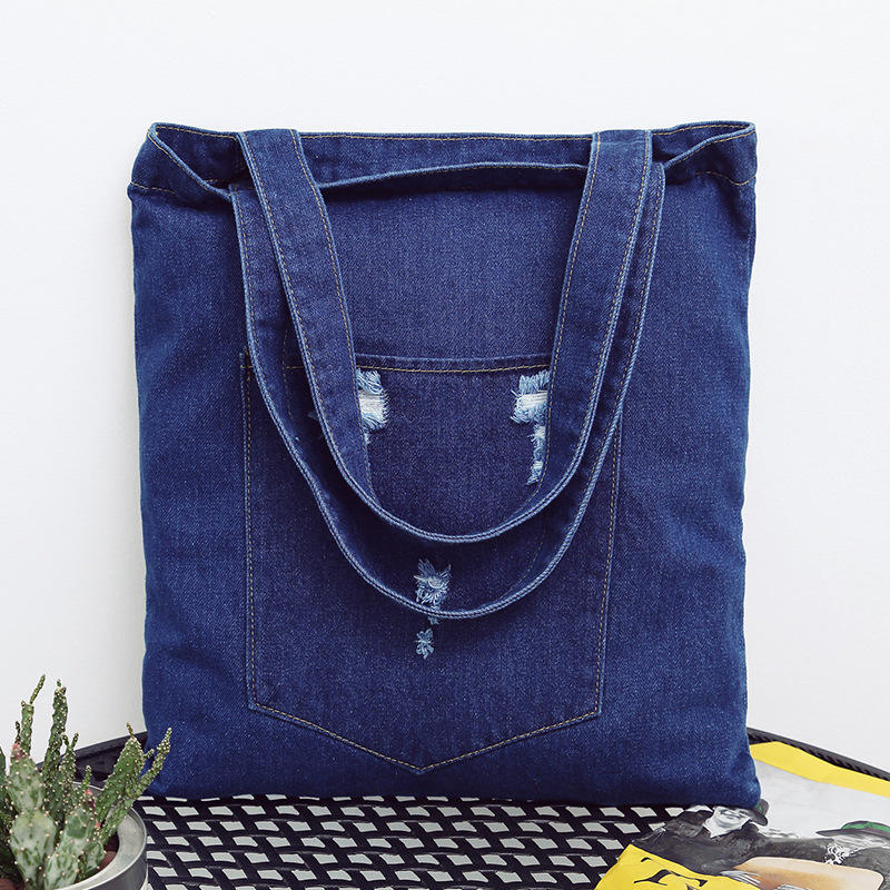bolso de hombro de lona suave casual vintage para mujer bolso de hombro de mezclilla ligero