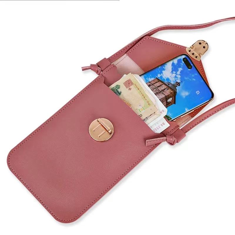 Bolso bandolera pequeño de cuero para teléfono, mini bolso de hombro de pu, billetera ligera para teléfono móvil, monedero para mujer